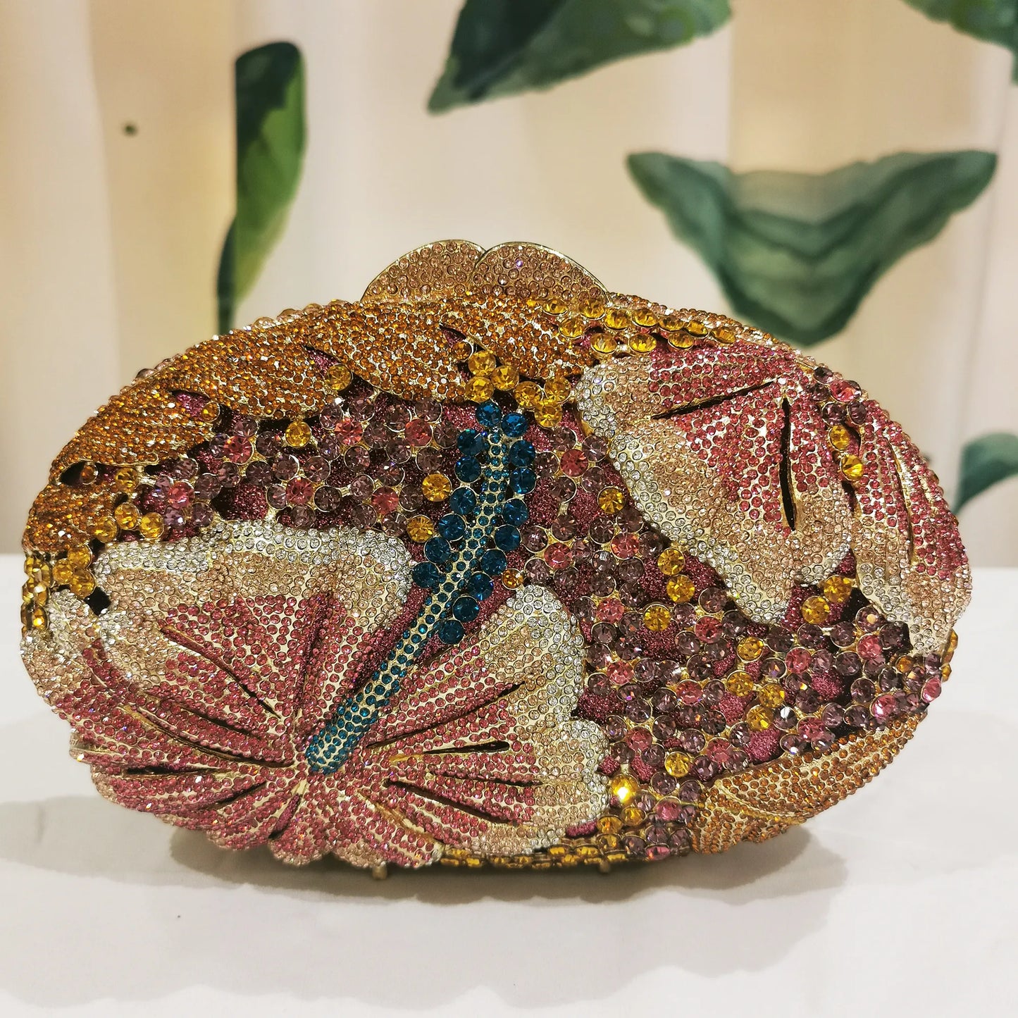 Blue/Yellow/White Multicolored Diamond Crystal Clutch Rhinestone Women Clutches High Quality Phone Wallet Best Party Purse Bag