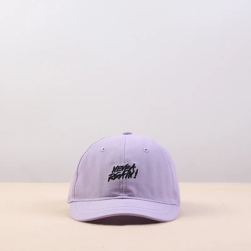 Trend Candy Color Short Brim Baseball Caps for Women Men Simple Streetwear Face Cap with Visor Letter Blue Purple Dad Hats