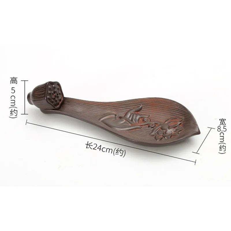 Buddha Incense Burner Ash Catcher Inserted Wooden Leaf Boat Incense Retro Crafts Home Décor for Meditation, Yoga ,Religious
