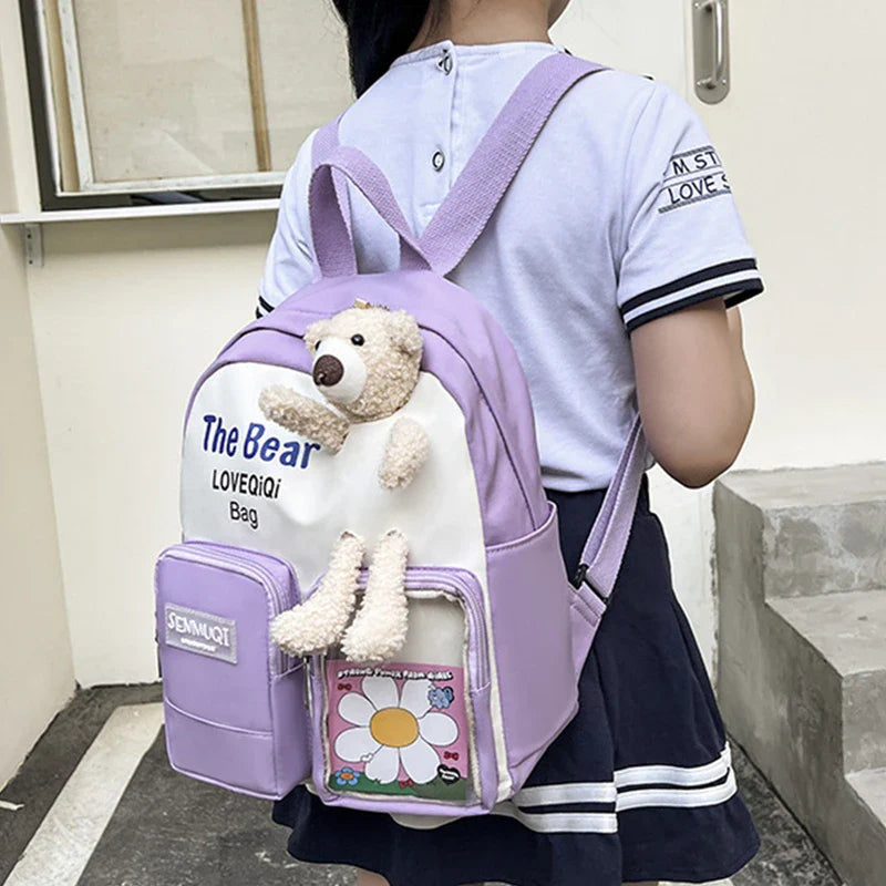 Children's Bear Backpack Custom Any Name Plush Bear Bag Boys and Girls Toddler School Bag Animal Bag Girls Gifts